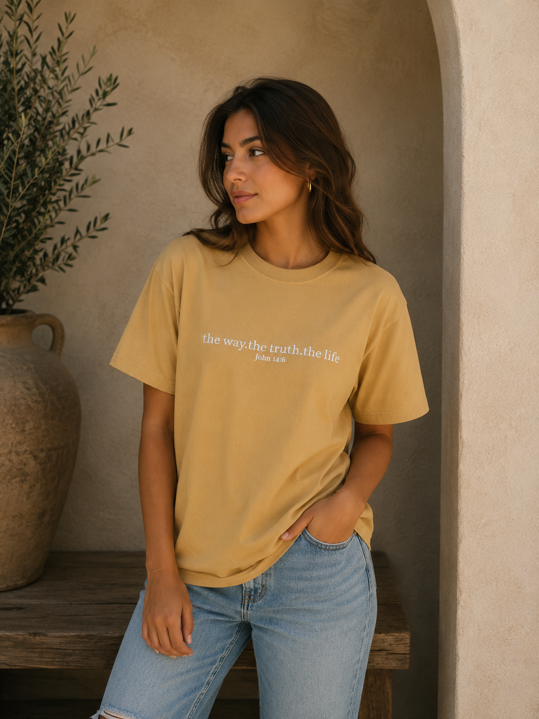The Way The Truth The Life- Embroidered- Comfort Colors T-Shirt