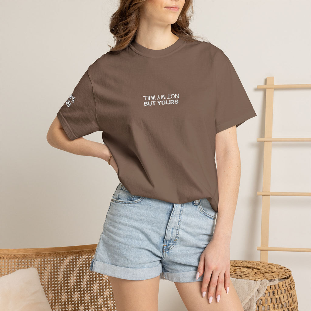 Not My Will, But Yours Mark 14:36- Embroidered- Comfort Colors T-Shirt